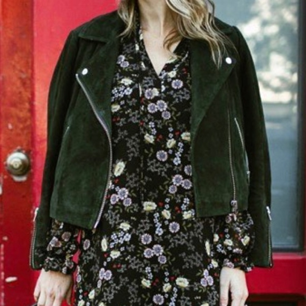 BLANK NYC Suede Leather Moto Jacket Size XS